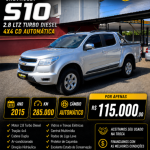 S10 LTZ 2.8 CD Turbo Diesel Automática 4x4